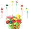 24 Pcs Reusable Tropical Plastic Drinking Straws with Fruit Charms for Home Summer Party, 6 Designs, 10.7 in